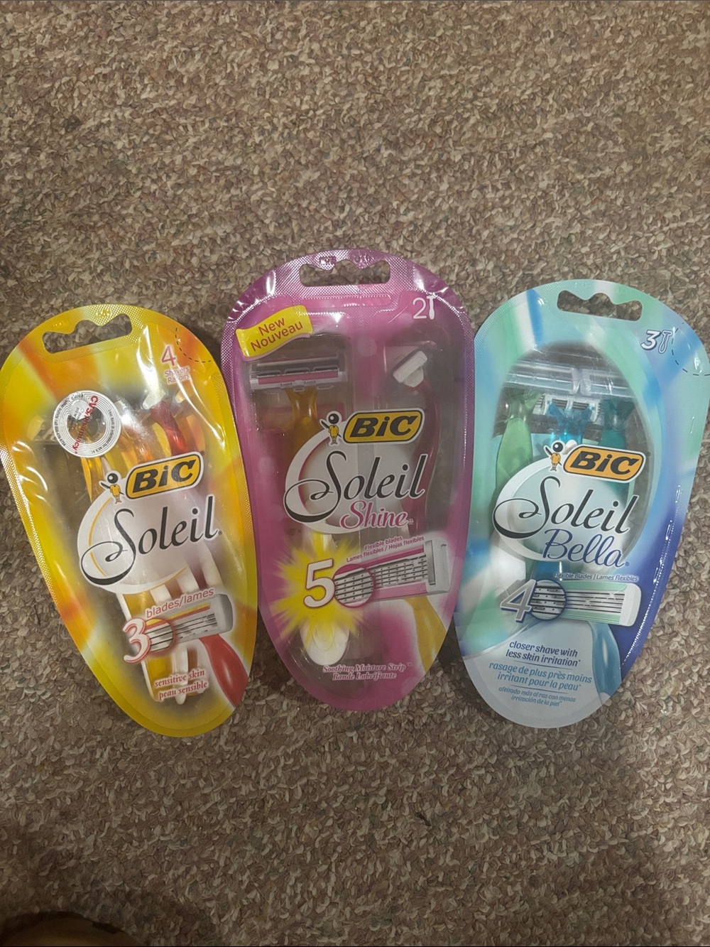 BIC Soleil Women's Disposable Razor Variety Pack - Pink, Yellow, Teal